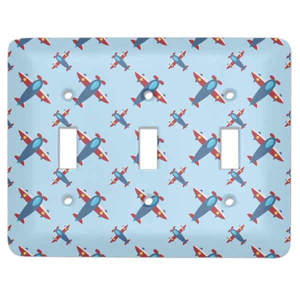 Custom Airplane Theme Light Switch Cover (3 Toggle Plate)