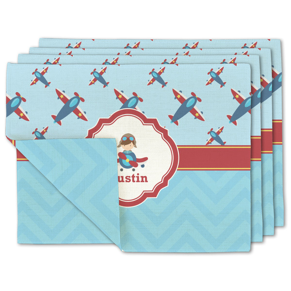 Custom Airplane Theme Linen Placemat w/ Name or Text