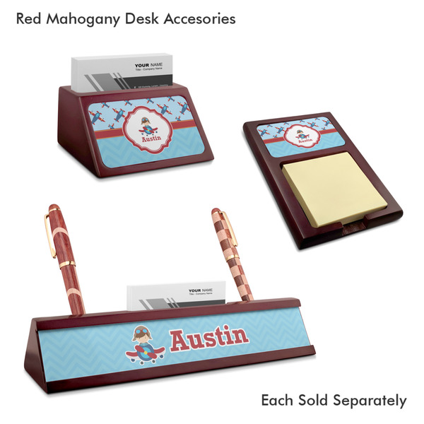 Airplane Theme Mahogany Desk Accessories