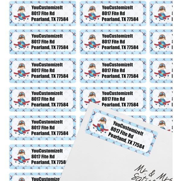 Airplane Theme Mailing Label on Envelope - Multiple Labels