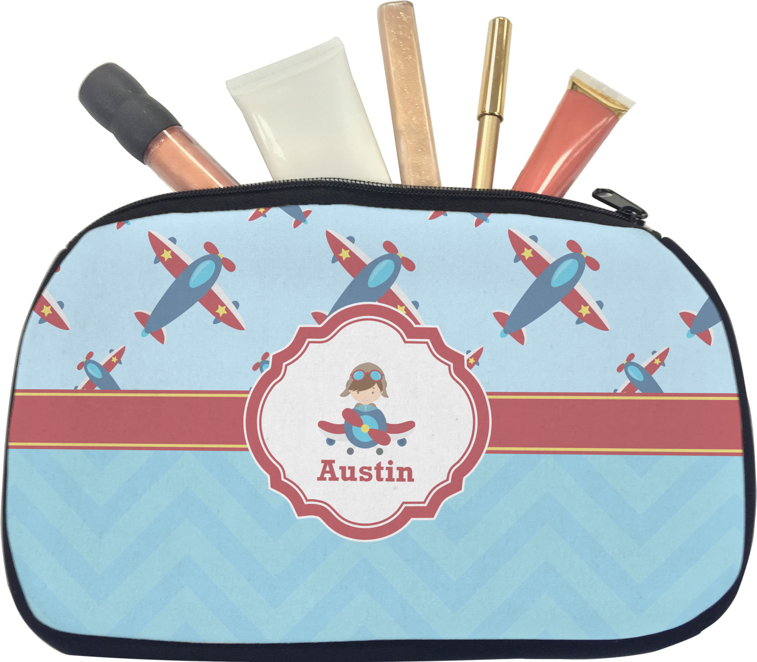 Custom Airplane Theme Makeup / Cosmetic Bag (Personalized) YouCustomizeIt