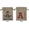 Airplane Theme Medium Burlap Gift Bag - Front & Back (Personalized)
