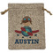Airplane Theme Burlap Gift Bag (Personalized)