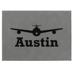 Airplane Theme Medium Gift Box w/ Engraved Leather Lid (Personalized)