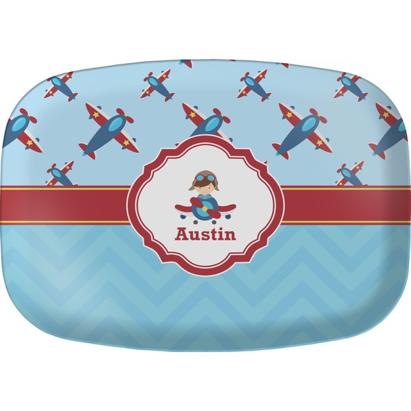 Custom Airplane Theme Melamine Platter (Personalized)