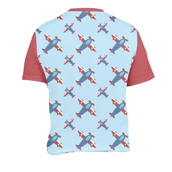 Airplane Theme Men's Crew Neck T Shirt Medium - Back