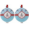 Airplane Theme Metal Ball Ornament - Front and Back