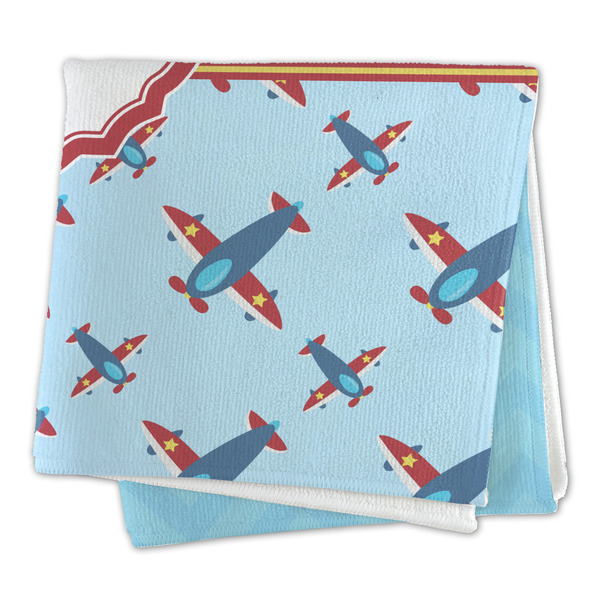 Airplane Theme Microfiber Dish Rag - FOLDED (square)
