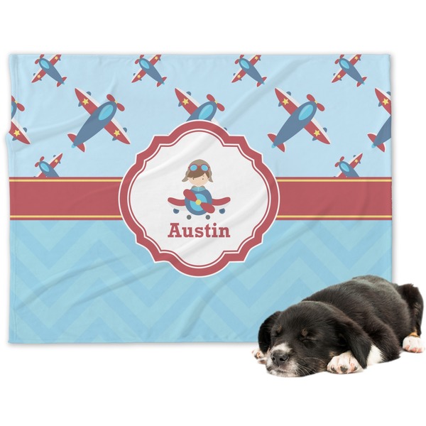 Custom Airplane Theme Dog Blanket - Regular (Personalized)