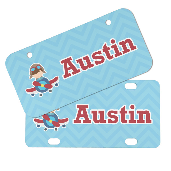 Airplane Theme Mini License Plates - MAIN (4 and 2 Holes)