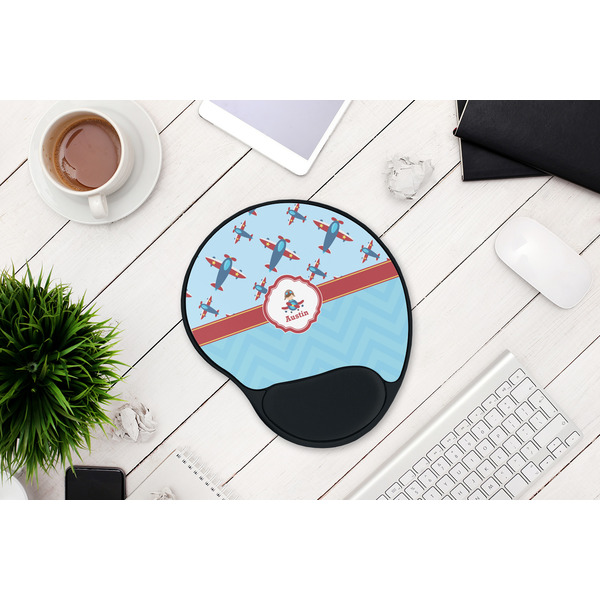 Airplane Theme Mouse Pad with Wrist Rest - LIFESYTLE 1
