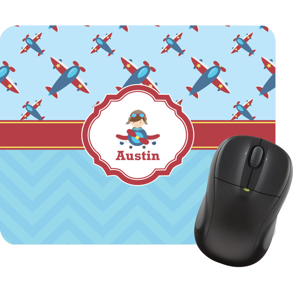 Custom Airplane Theme Rectangular Mouse Pad (Personalized)