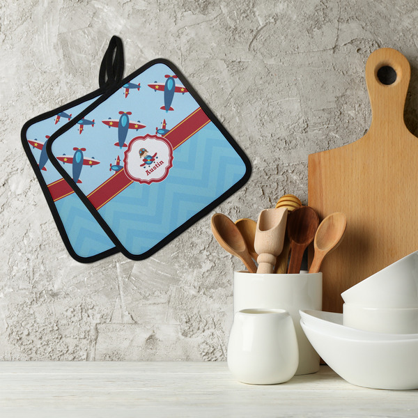 Airplane Theme Neoprene Pot Holder - Set of 2  LIFESTYLE