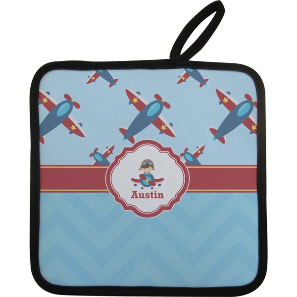 Custom Airplane Theme Pot Holder w/ Name or Text