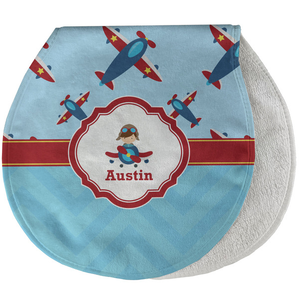 Custom Airplane Theme Burp Pad - Velour w/ Name or Text