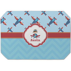 Airplane Theme Dining Table Mat - Octagon (Single-Sided) w/ Name or Text