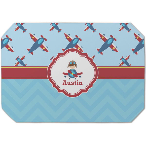 Custom Airplane Theme Dining Table Mat - Octagon (Single-Sided) w/ Name or Text