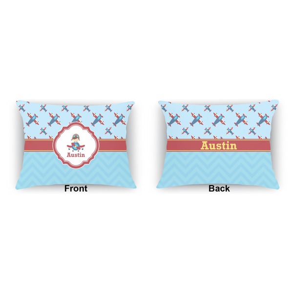 Airplane Theme  Outdoor Rectangular Throw Pillow (Front and Back)