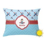 Airplane Theme Outdoor Throw Pillow (Rectangular) (Personalized)