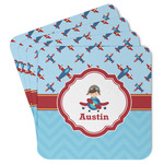 Airplane Theme Paper Coasters w/ Name or Text
