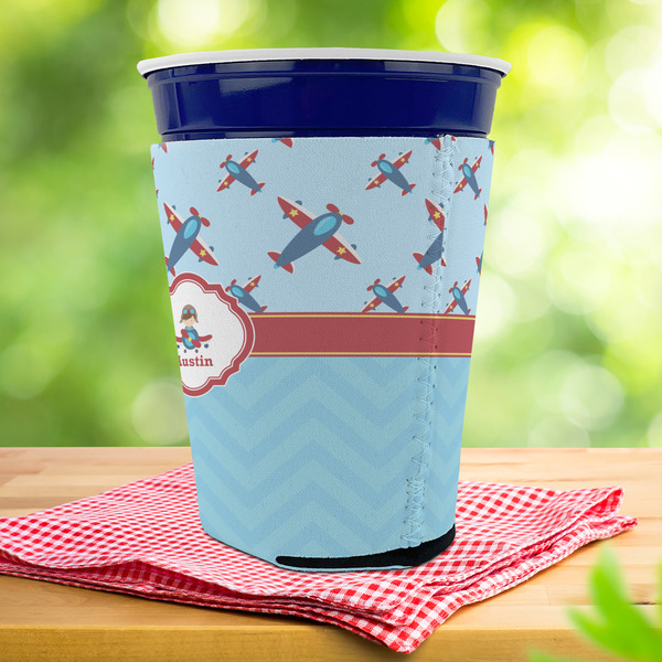 Airplane Theme Party Cup Sleeves - with bottom - Lifestyle