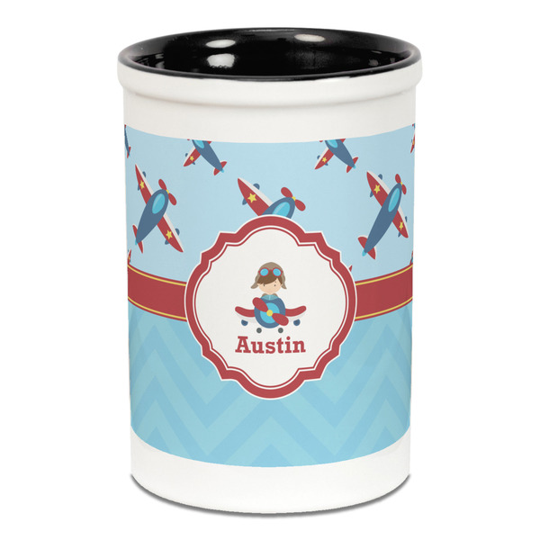 Airplane Theme Pencil Holder - Black