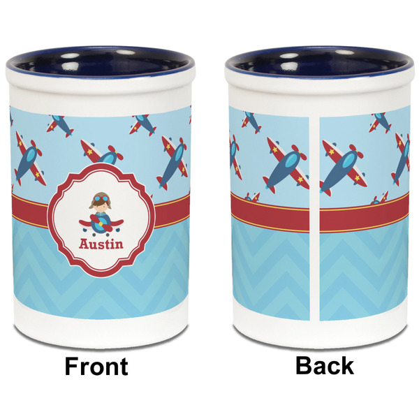 Airplane Theme Pencil Holder - Blue - approval