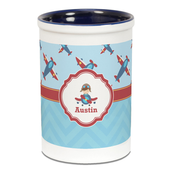 Airplane Theme Pencil Holder - Blue