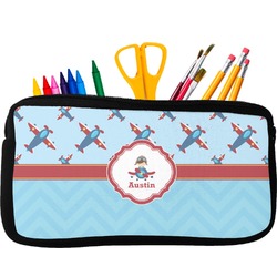 Airplane Theme Neoprene Pencil Case - Small w/ Name or Text