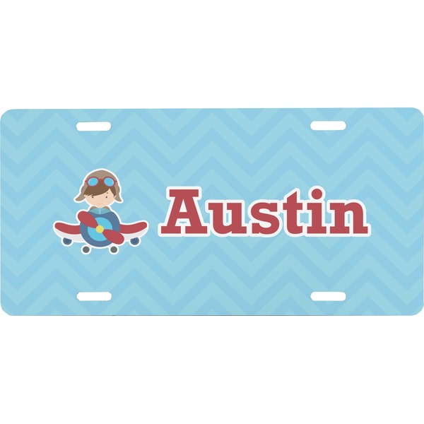 Custom Airplane Theme Front License Plate (Personalized)