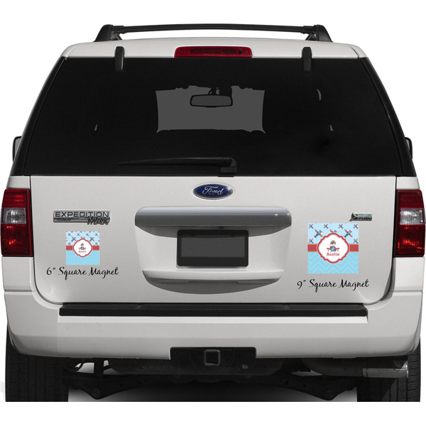 Airplane Theme Personalized Square Car Magnets on Ford Explorer