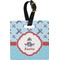 Airplane Theme Plastic Luggage Tag - Square w/ Name or Text