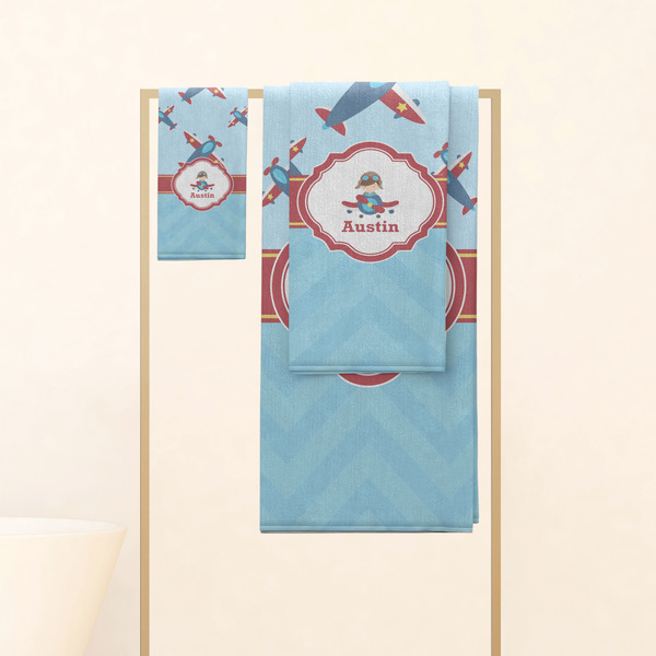 Airplane Theme Personalized Towel Set