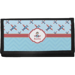 Airplane Theme Canvas Checkbook Cover (Personalized)