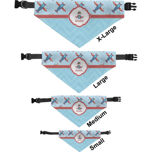 Airplane Theme Pet Bandana Sizes