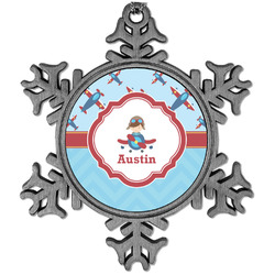 Airplane Theme Vintage Snowflake Ornament (Personalized)