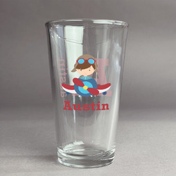 Airplane Theme Pint Glass - Full Color Logo (Personalized)