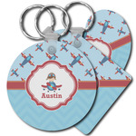 Airplane Theme Plastic Keychain (Personalized)