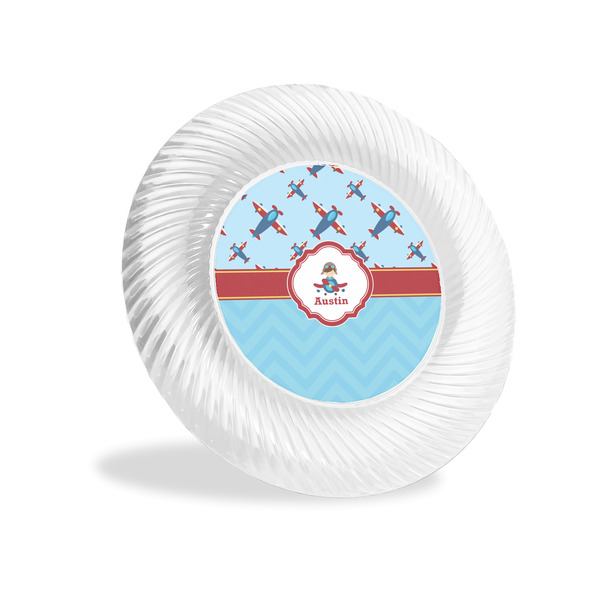 Custom Airplane Theme Plastic Party Appetizer & Dessert Plates - 6" (Personalized)