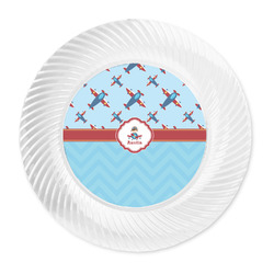 Airplane Theme Plastic Party Dinner Plates - 10" (Personalized)