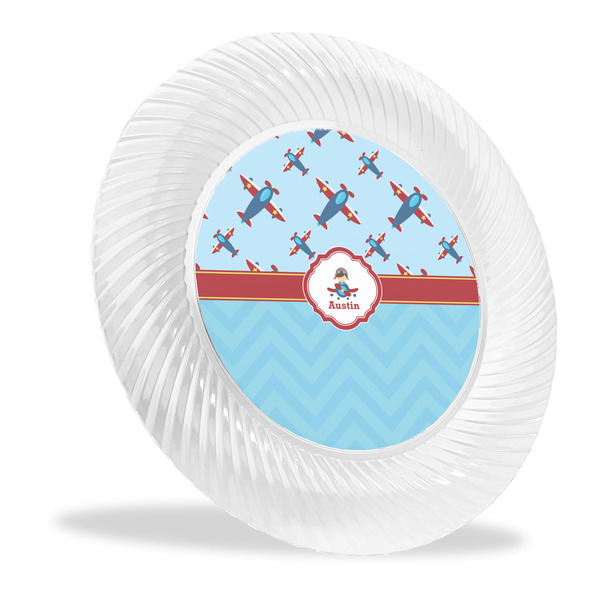 Custom Airplane Theme Plastic Party Dinner Plates - 10" (Personalized)