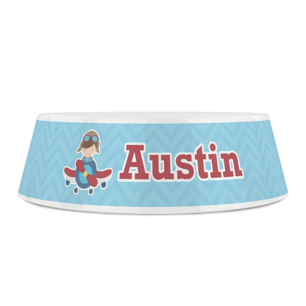 Airplane Theme Plastic Pet Bowls - Small - FRONT