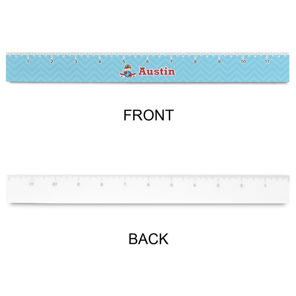 Airplane Theme Plastic Ruler - 12" - APPROVAL