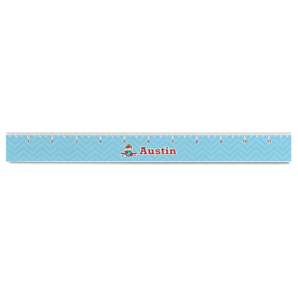 Airplane Theme Plastic Ruler - 12" - FRONT