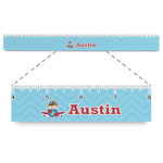 Airplane Theme Plastic Ruler - 12" (Personalized)