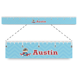 Airplane Theme Plastic Ruler - 12" (Personalized)