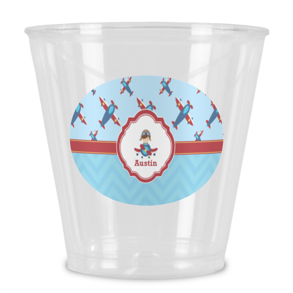 Custom Airplane Theme Plastic Shot Glass (Personalized)