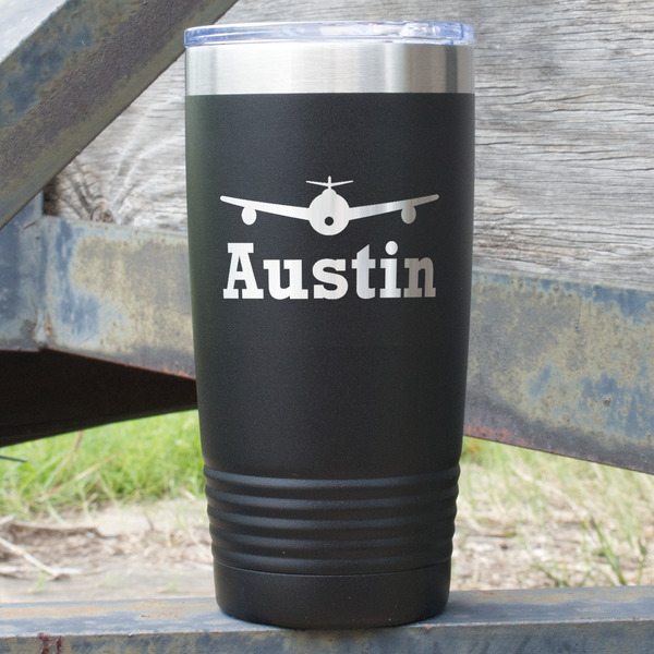 Custom Airplane Theme 20 oz Stainless Steel Tumbler (Personalized)