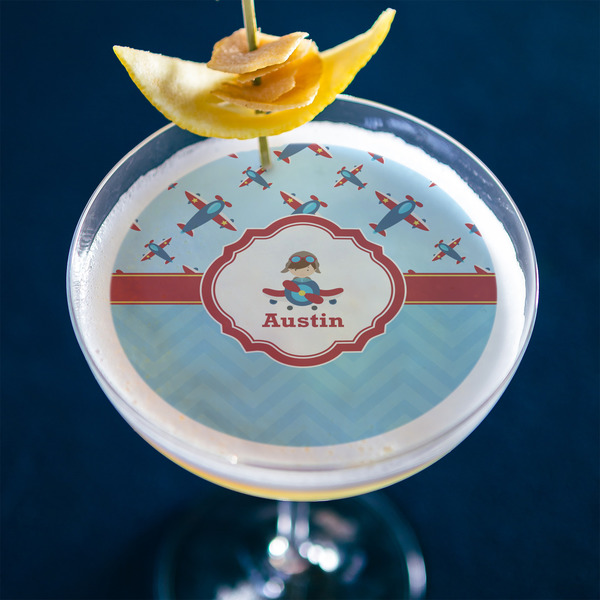 Airplane Theme Printed Drink Topper - Large - In Context