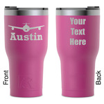 Airplane Theme RTIC Tumbler - Magenta - Laser Engraved - Double-Sided (Personalized)